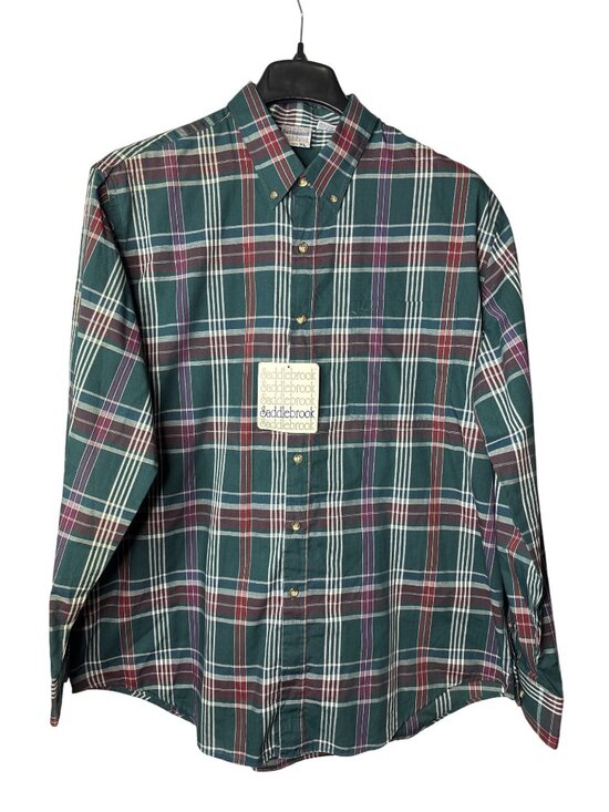 Saddlebrook Other - Saddlebrook Mens Button Down Shirt Size XL Plaid Multicolor Vintage New